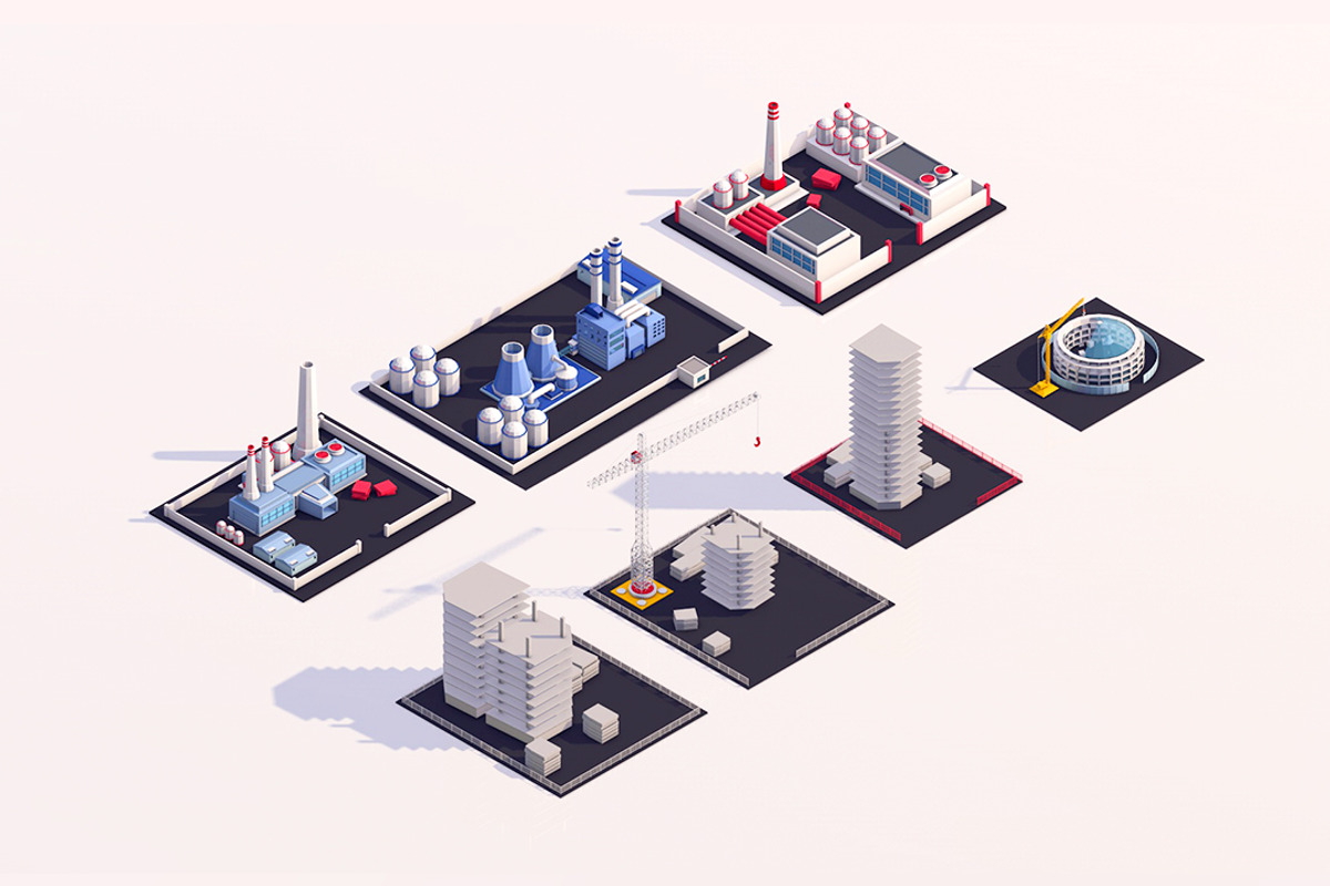 Low Poly City Buildings Pack 2, an Environmental 3D Model by Anton Moek (Photo 2 of 8)