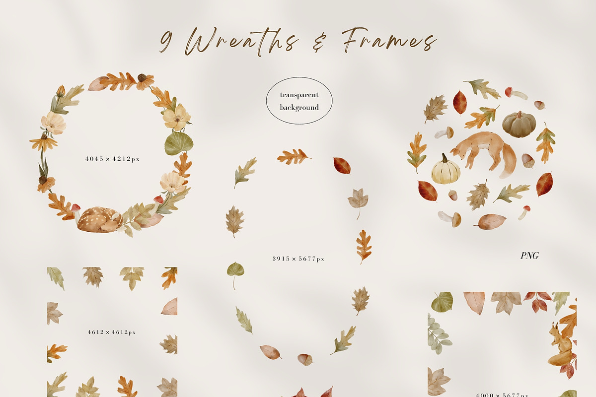Woodland Watercolor Autumn Set, an Animal Illustration by Jenteva Art (Photo 5 of 15)