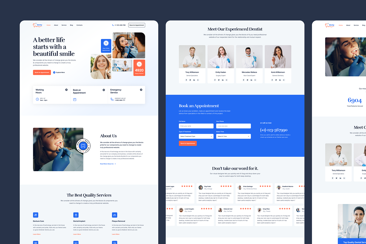 Denty - Dental Clinic Figma Template, an UI Kit Template by FinestDevs (Photo 2 of 4)
