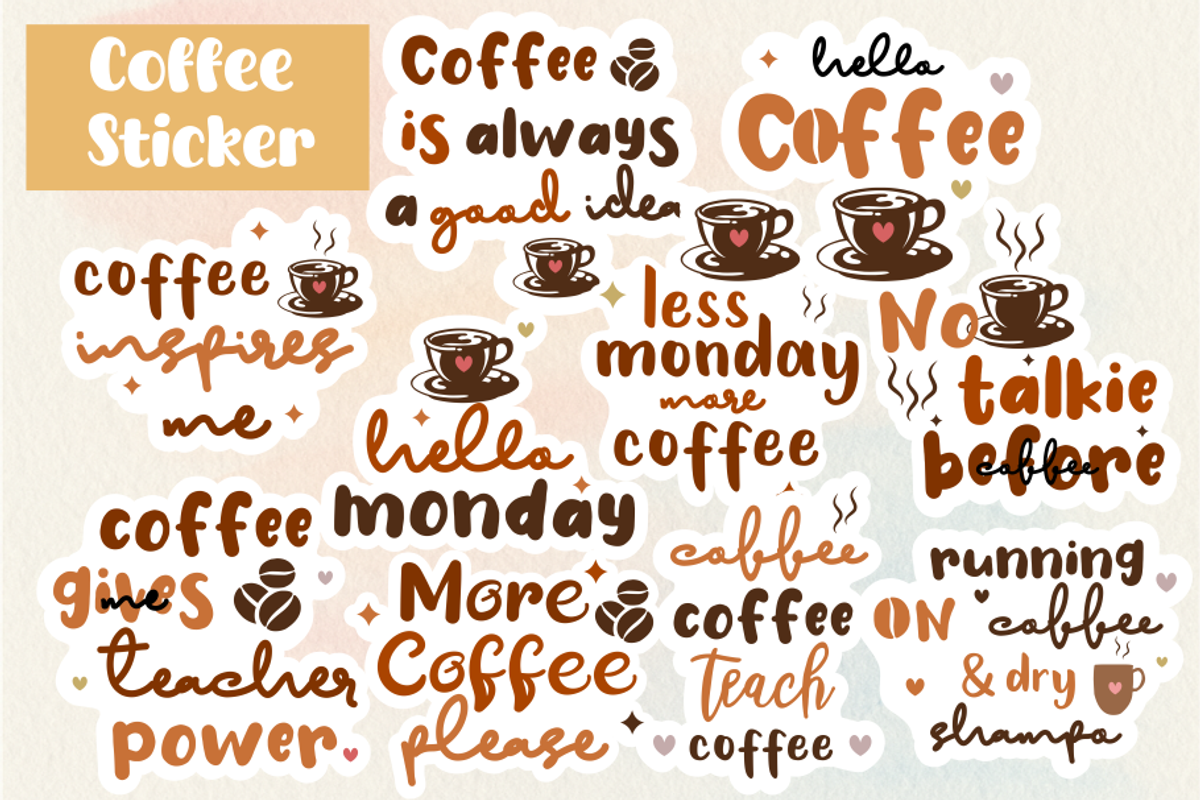 Coffee Stickers, Illustrations, an Object Graphic by craftNugraha