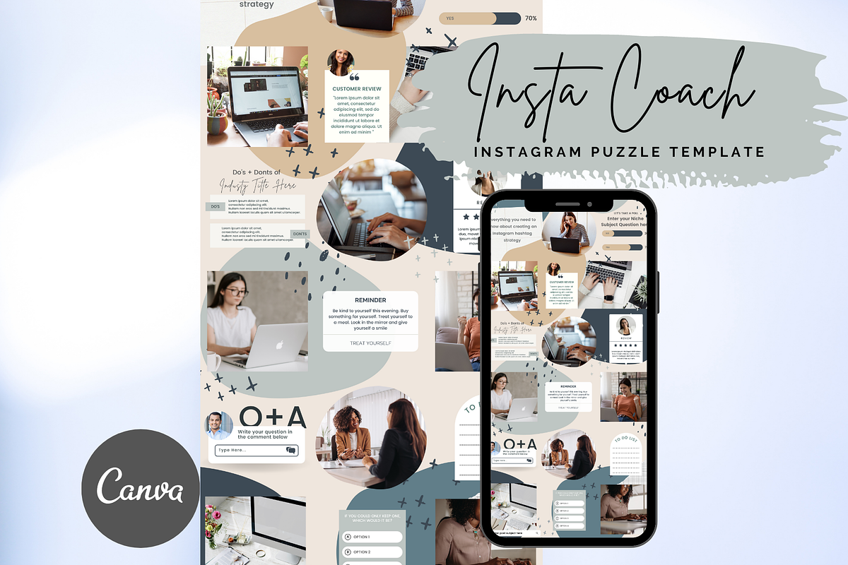 Blues Instagram Puzzle Template, a Social Media Template by Social Assumptions (Photo 4 of 10)