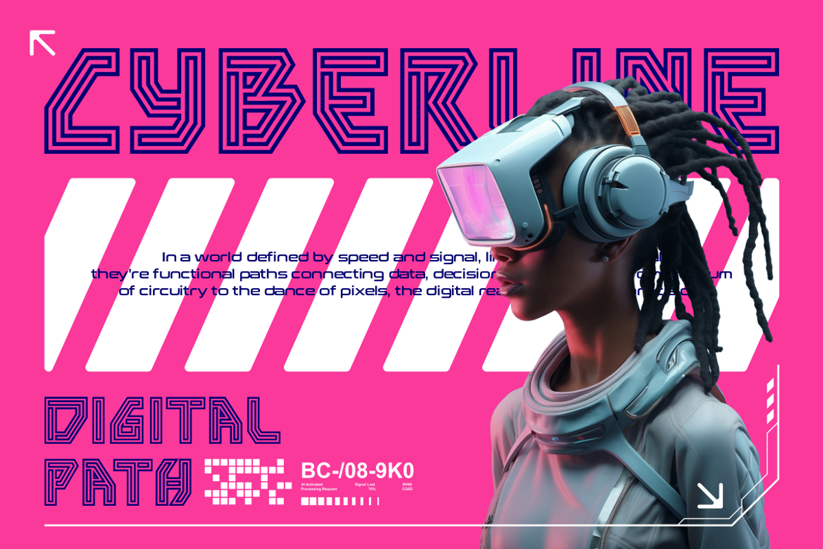 Hexaline Multiline Tech Font, a Font by PutraCetol Studio (Photo 3 of 5)