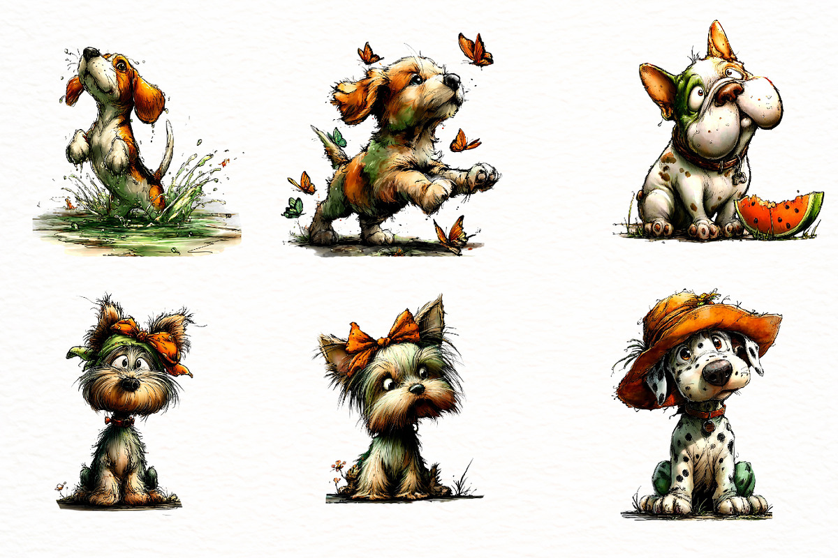 Whimsical Summer Dog clipart, an Illustration by Designworld (Photo 3 of 7)