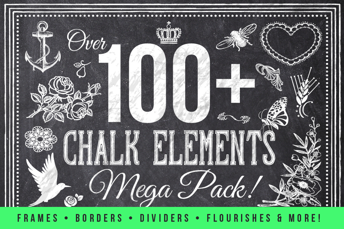 100 Chalk Elements Mega Bundle