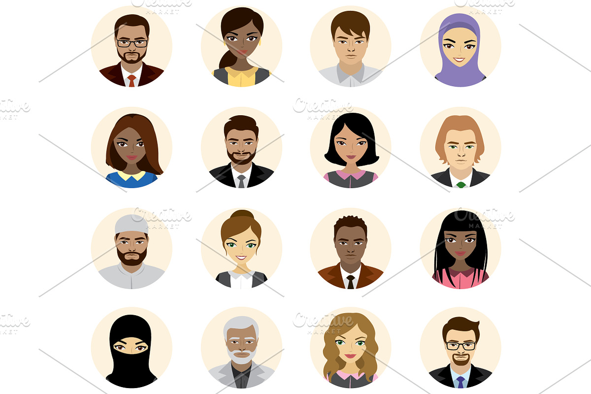 People avatars icons flat collection, an Icon by naum_studio (Photo 4 of 4)