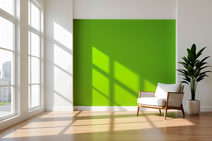 Modern interior with empty green, a Photo by rarrarorro