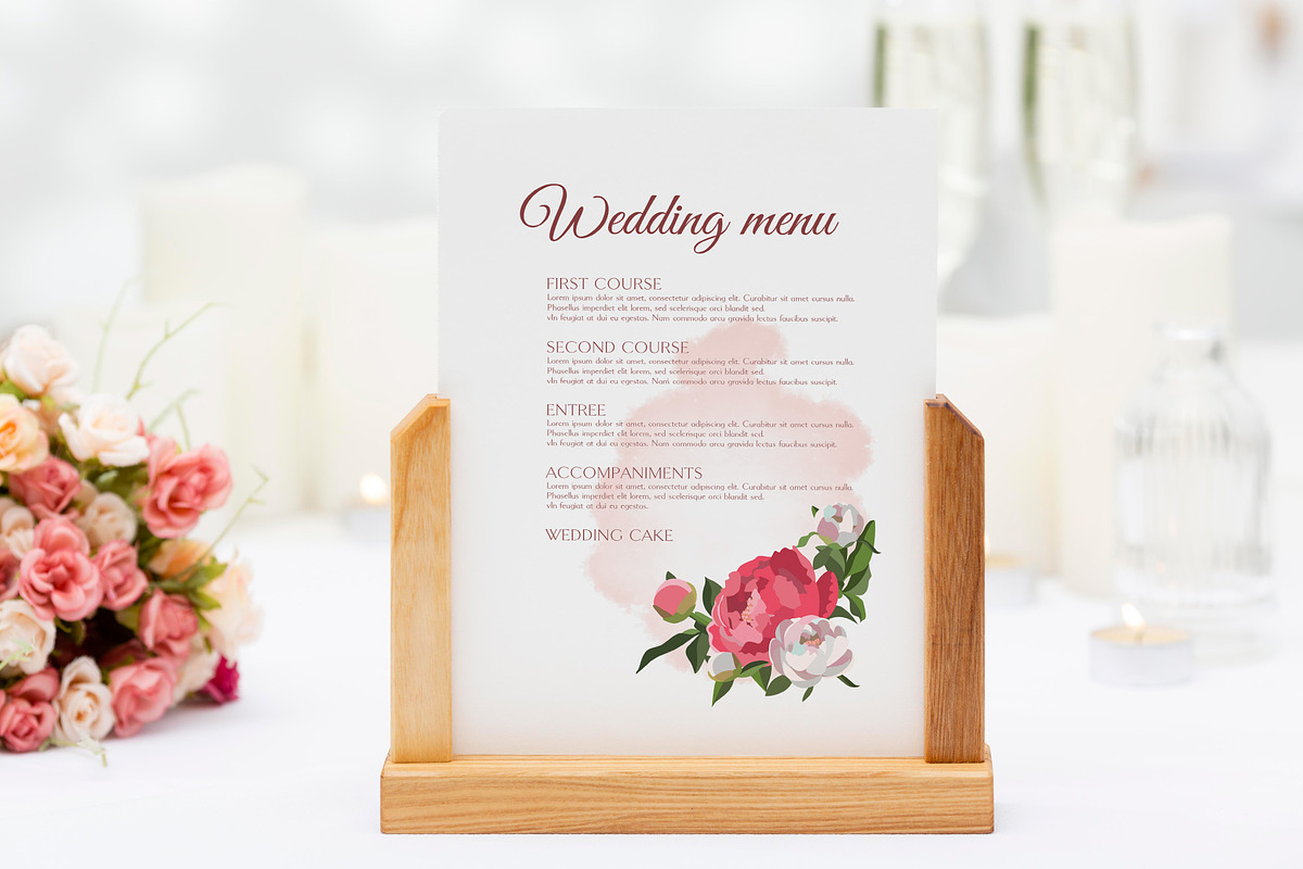 Peony wedding invitations template, an Invitation Template by Doodle emporium (Photo 6 of 6)