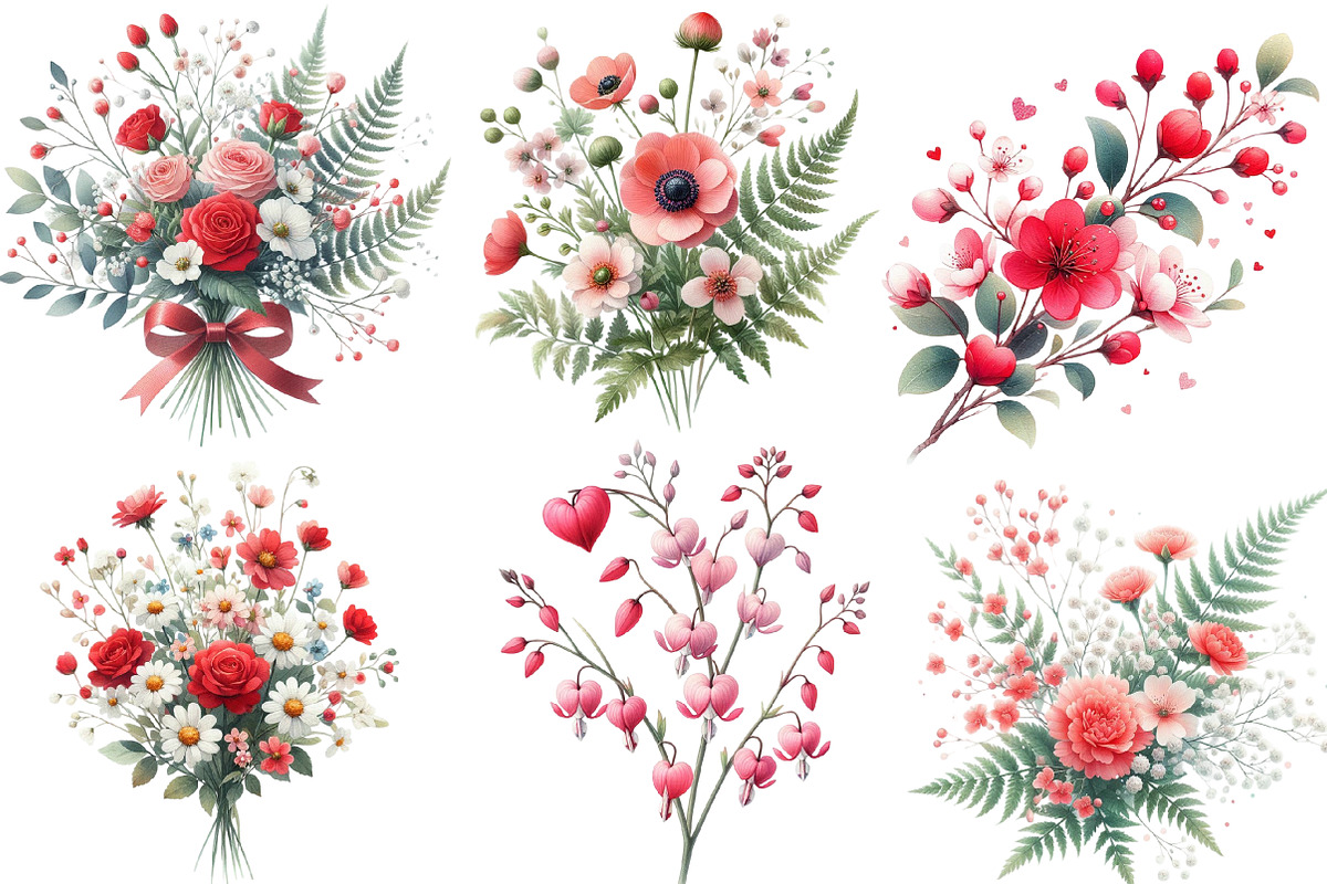Valentine Wildflowers Clipart, an Illustration by Designworld (Photo 2 of 5)