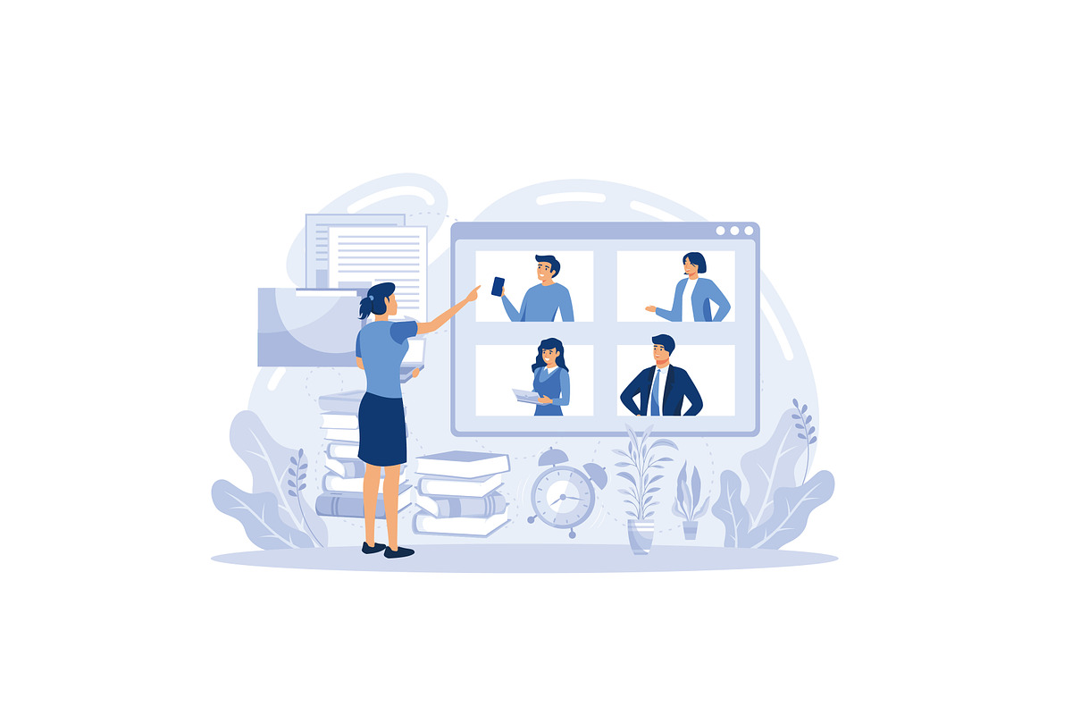 Distance working. Distance office,, a Work Illustration by alwie99d