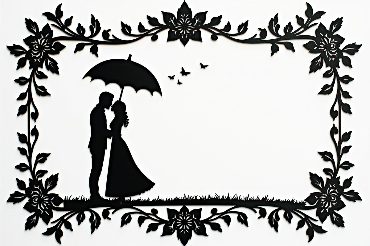 Romantic Couple Holding Umbrella, an Illustration by Amazin_art (Photo 15 of 21)