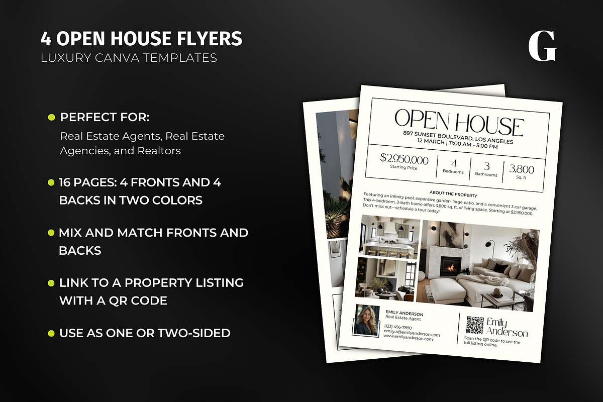 Real Estate Open House Flyers Canva, a Flyer Template by Meraki Templates (Photo 2 of 8)