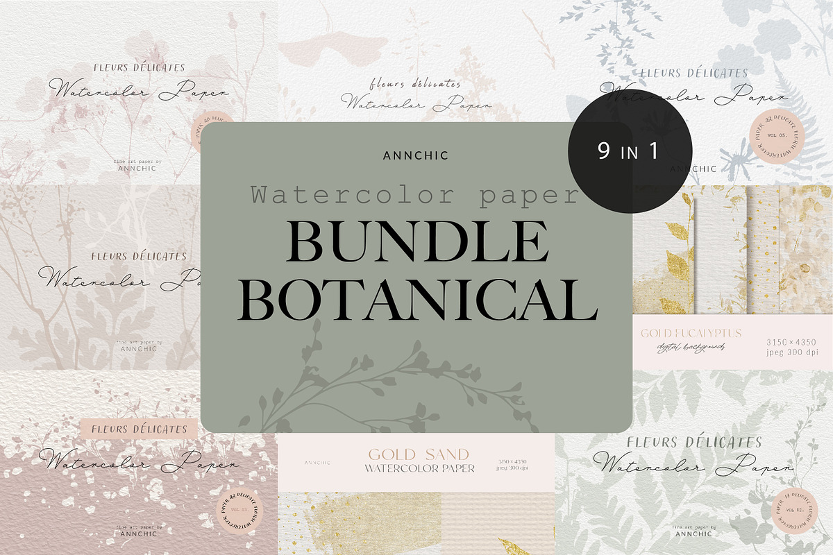 Botanical Bundle watercolor flowers, a Texture Graphic by Anna Sokol (Photo 88 of 89)