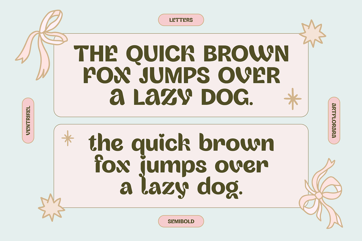 VENTRIKEL Display Variable Font, a Sans Serif Font by Artflorara (Photo 5 of 21)