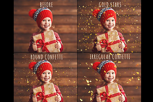 Gold Confetti Overlays