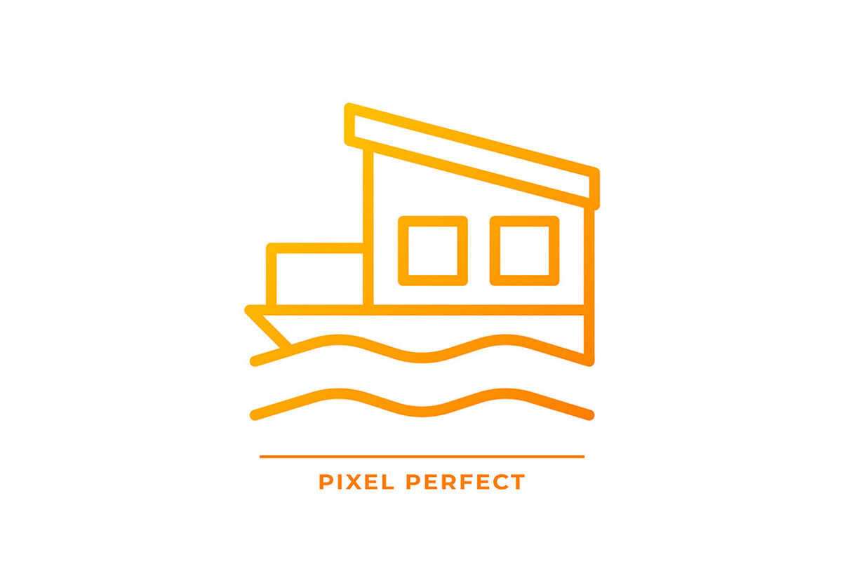 Houseboat pixel perfect gradient, an Icon by IMG Visuals