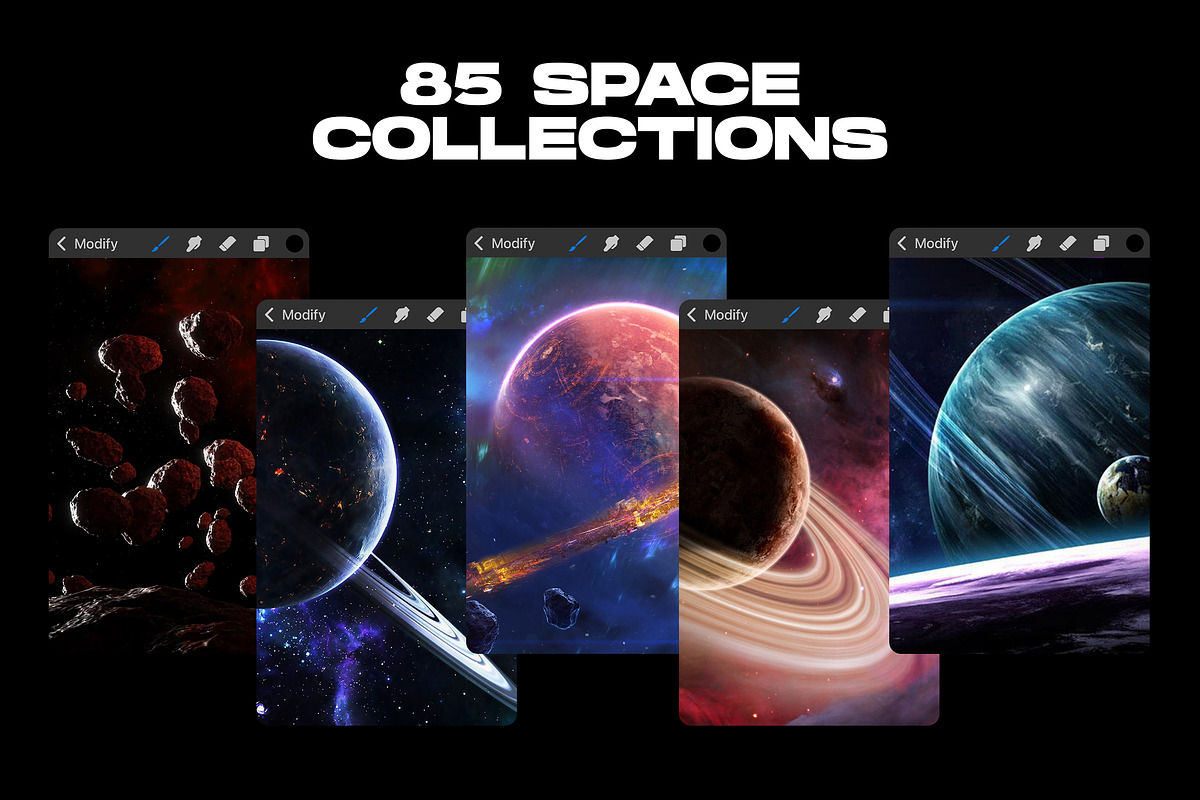 Procreate Galaxy Brushes, a Brush Add-On by Nurmiftah (Photo 4 of 10)