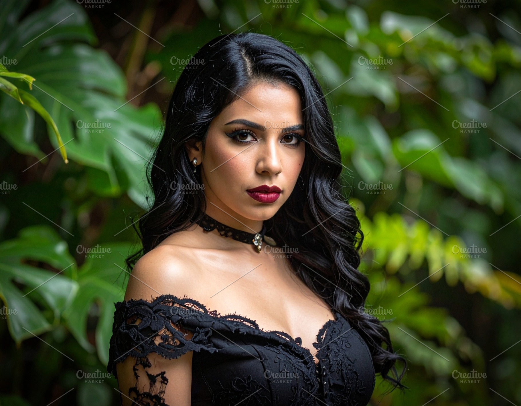 beautiful young goth woman portrait AI generated, a Photo by WorldOfPhotos