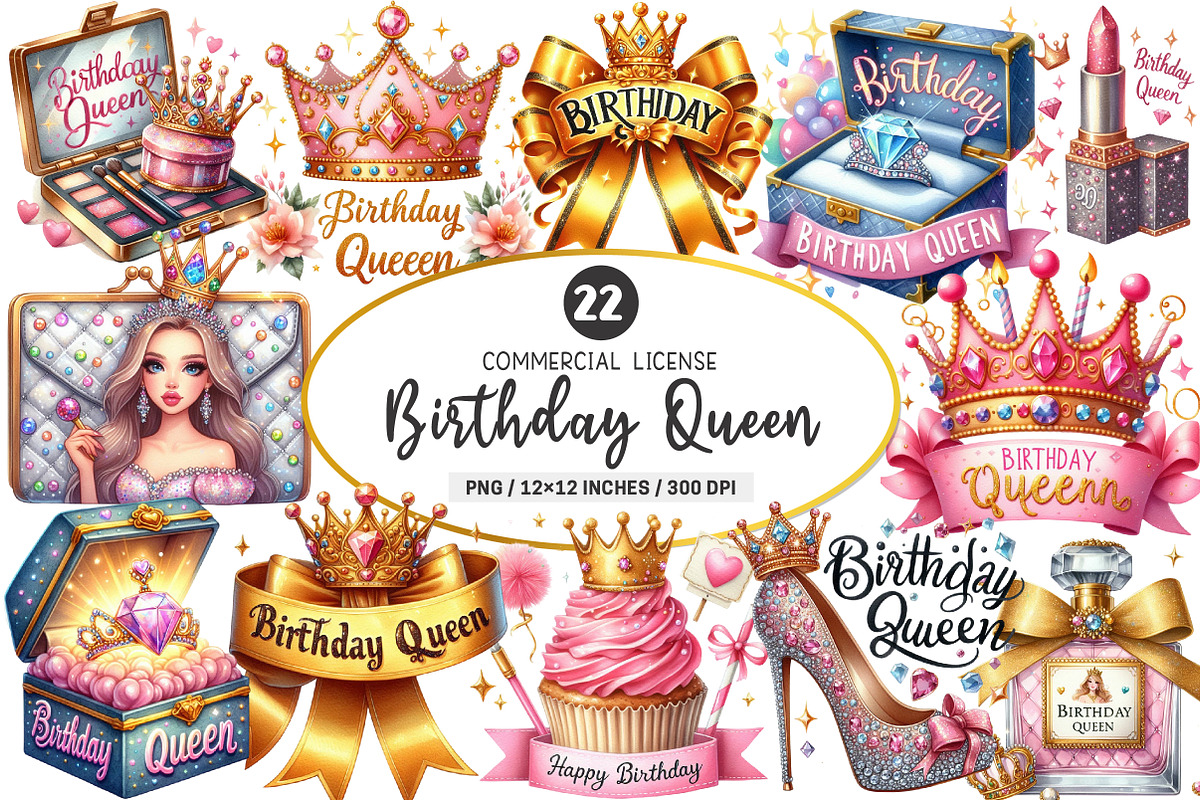 Birthday Queen Sublimation Quotes, an Illustration by SinaCreation (Photo 1 of 5)