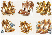 Gold Radiant Heels Sublimation Clipa, an Illustration by SVGArt (Thumbnail 7 of 7)