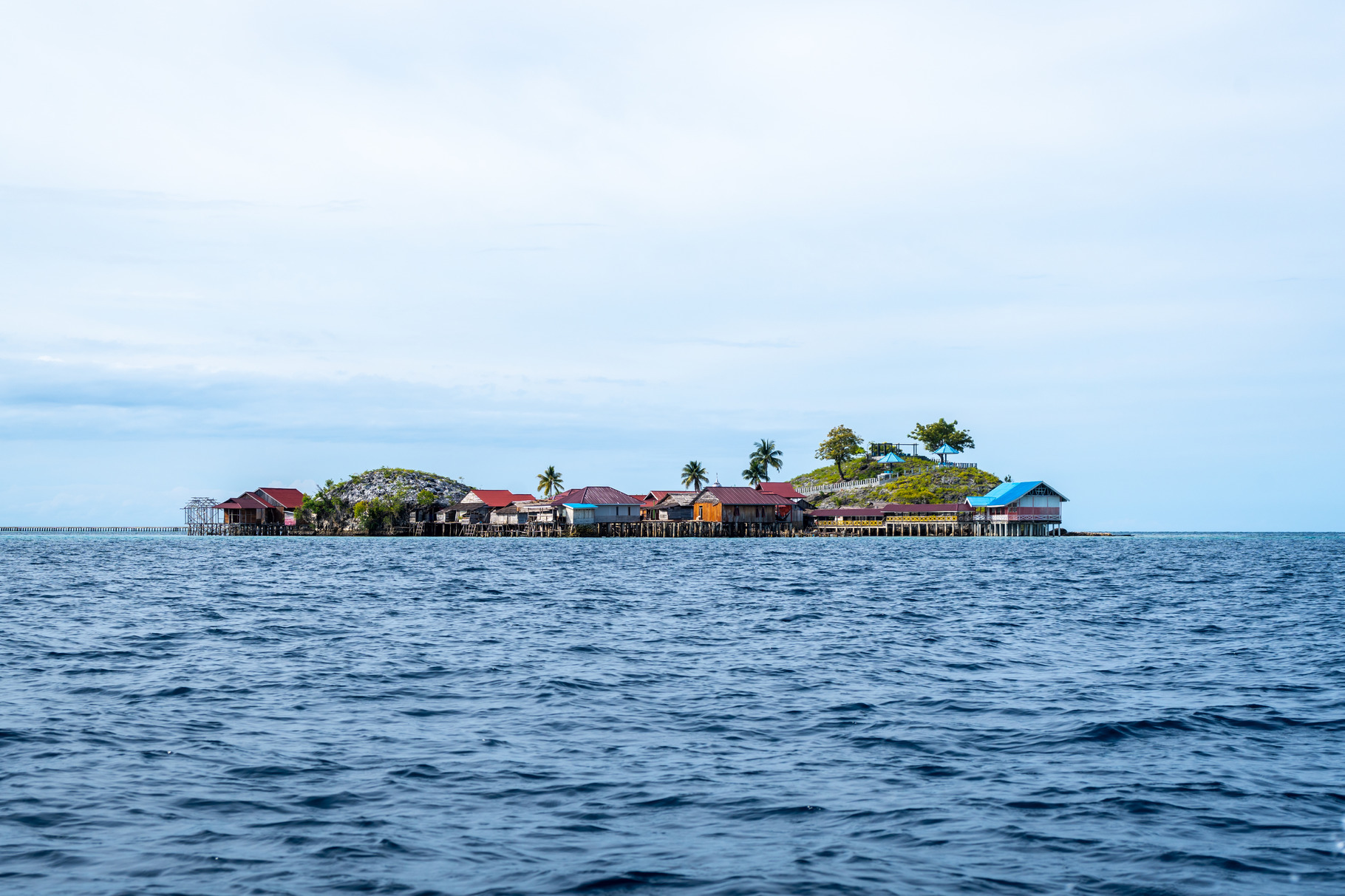 Pulau Papan Bajau village on Malenge Island, Togian archipelago,, an ...