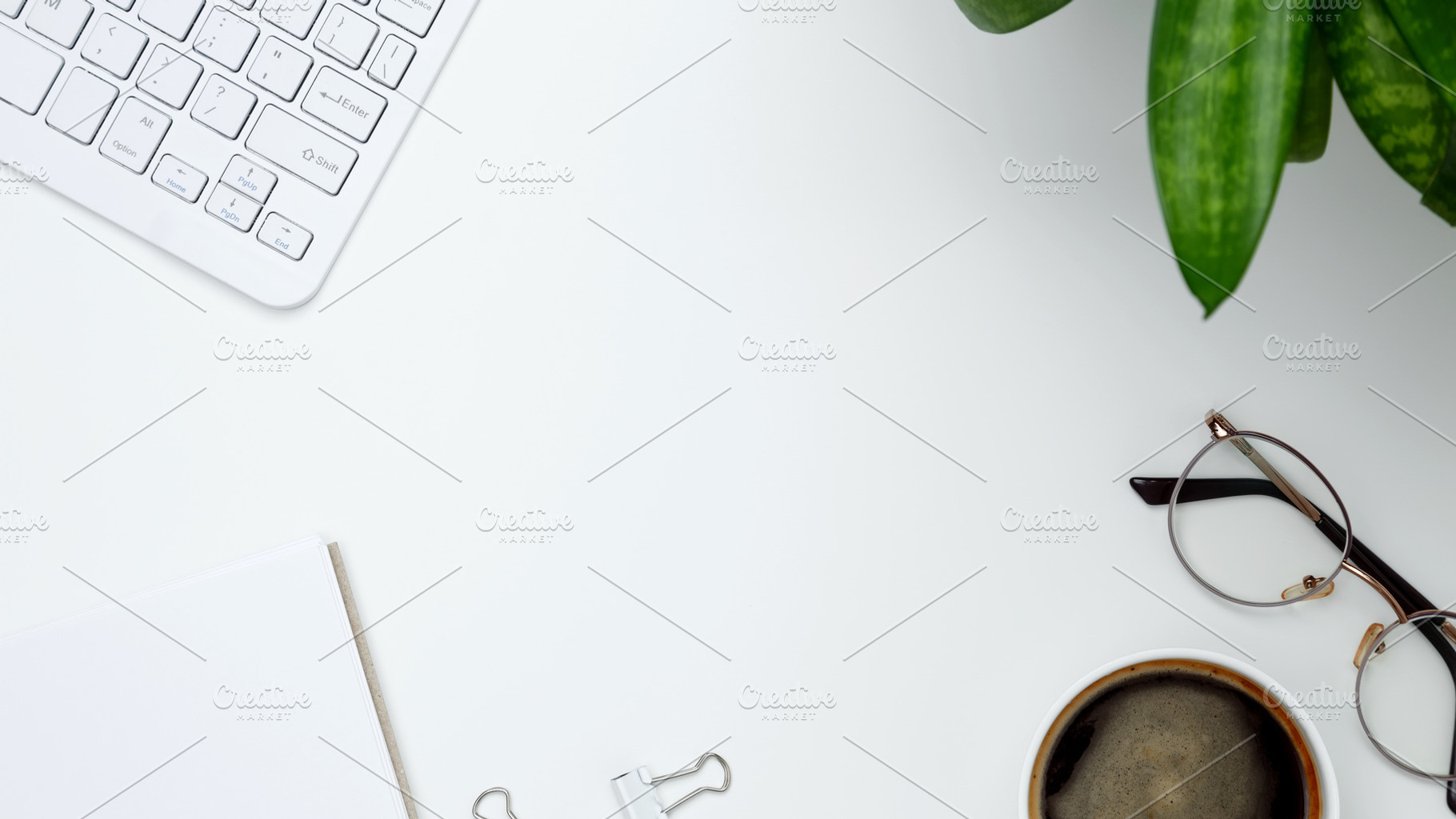 Office workspace and productivity concept. Flat lay composition with copy space, a Photo by matucha