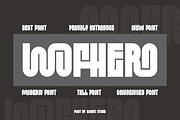 Wofhero - Condensed Font, a Sans Serif Font by Iqsiart Studio (Thumbnail 1 of 8)