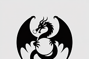 A bold dragon silhouette logo, an Illustration by Amazin_art (Thumbnail 2 of 16)
