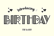 Birthday - Comic Font Types, a Font by KiddoGlyphs Studio (Thumbnail 1 of 3)