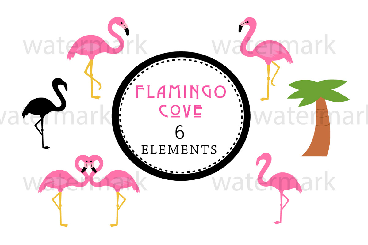 Flamingo Seamless Patterns, a Pattern Graphic by Clover & Lilly (Photo 4 of 5)