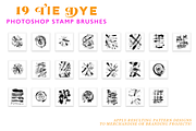 19 Tie Dye Photoshop Stamp Brushes, a Brush Add-On by CC CREATIVE CO (Thumbnail 3 of 10)