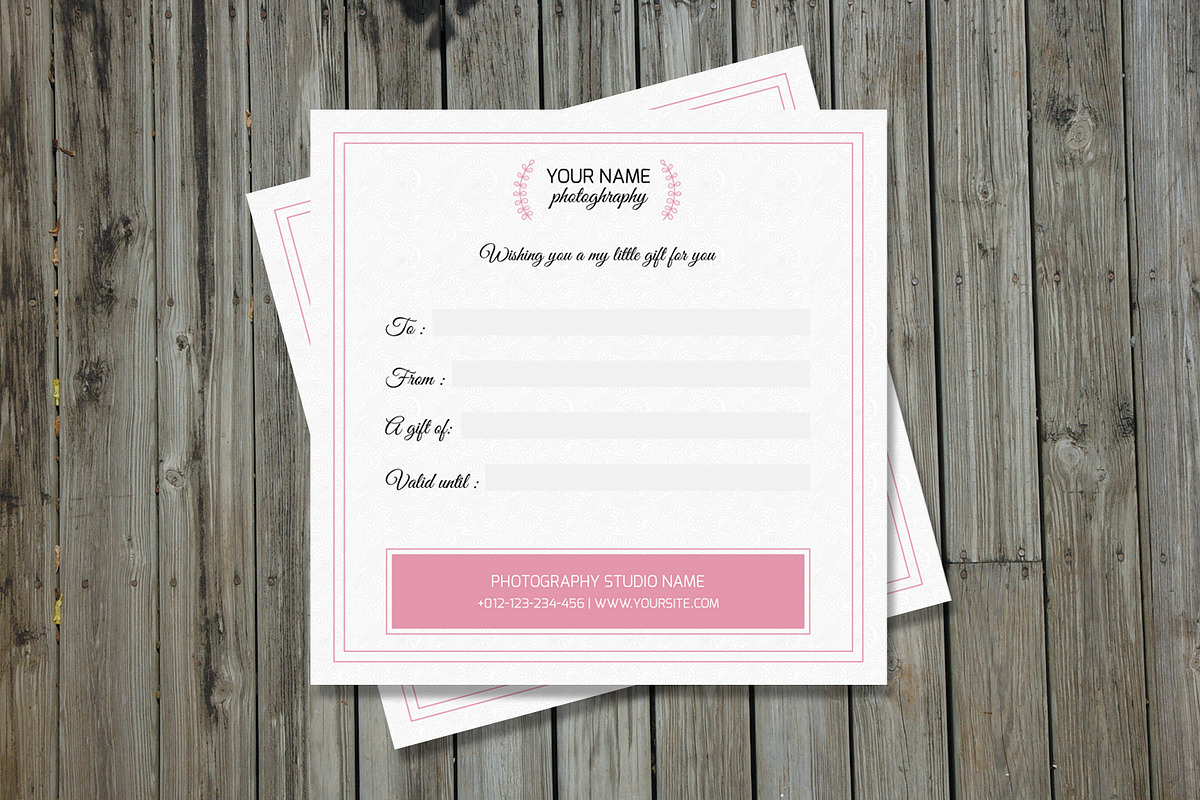 Photographer Gift Certificate-V01, a Card Template by Template Shop (Photo 3 of 3)