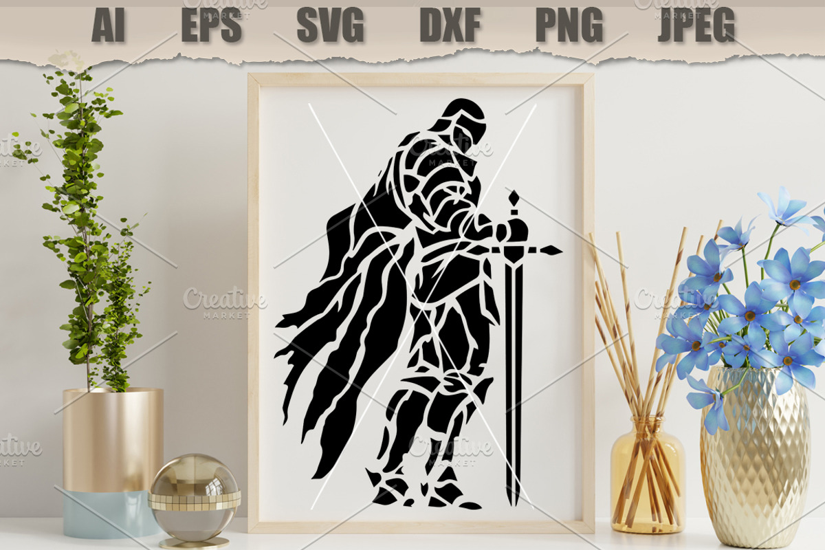 Stencil Dark Knight Warrior, a Decorative Illustration by MARYCRAFTIRIA (Photo 3 of 3)