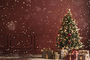 Falling Snow Christmas Tree Backdrop, a Background Photo by Winwin Design Art (Thumbnail 2 of 2)