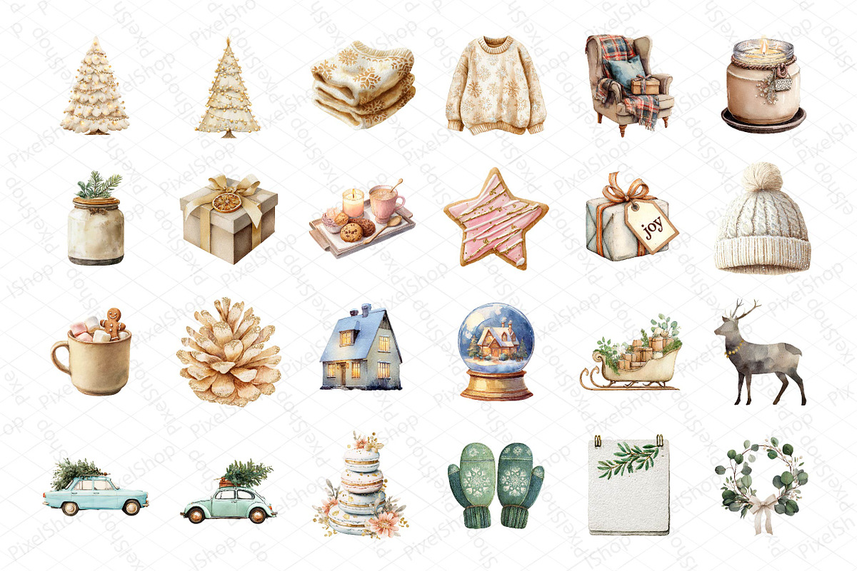 Aesthetic Christmas Clipart, an Illustration by DreamPrint404 (Photo 3 of 5)