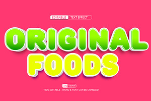 Original Foods Vector 3d Editable