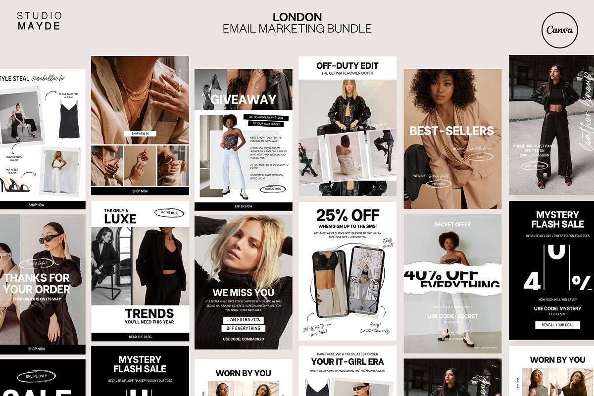 LONDON | Email Template Pack Canva, an Email Template by Studio Mayde (Photo 1 of 8)