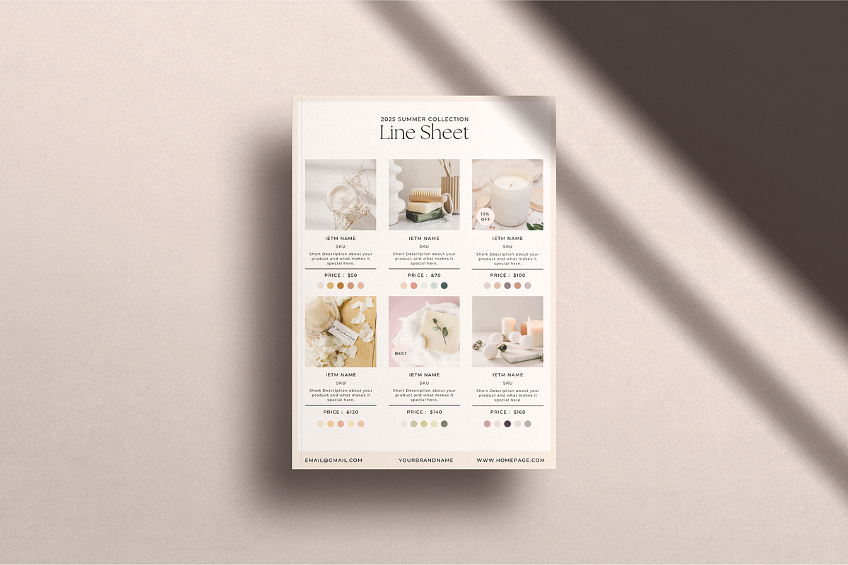 Wholesale Line Sheet Canva Template, a Flyer Template by Hellohastore (Photo 5 of 11)