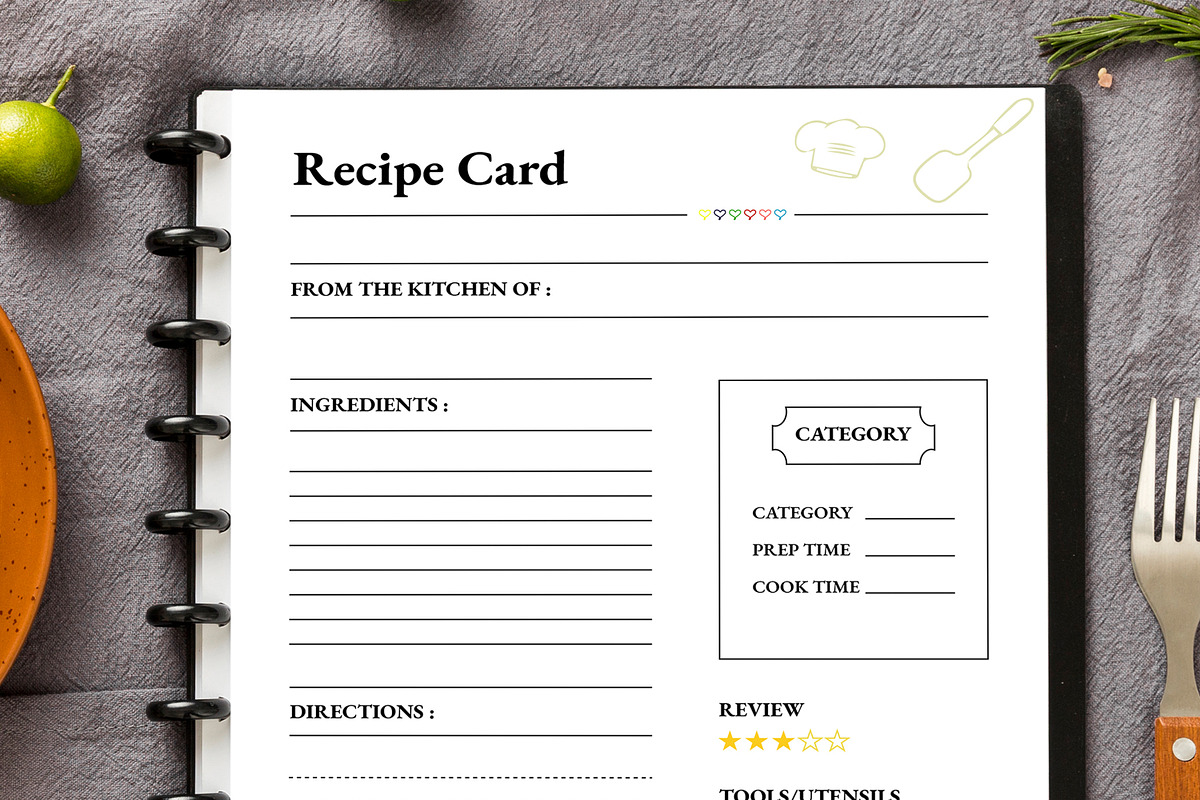Recipe Card Design, a Stationery Template by MightyDesign (Photo 2 of 8)