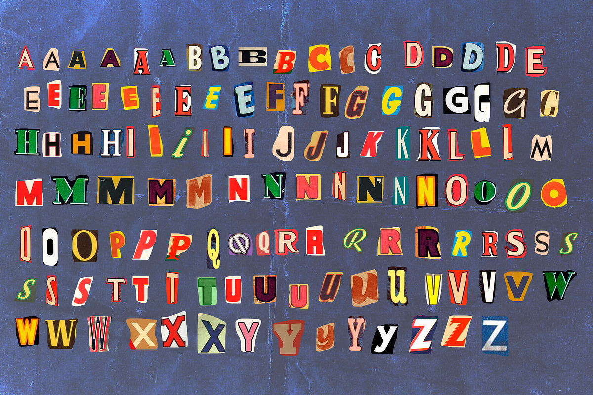 Retro Alphabet & Collage KIT FREE, an Object Graphic by Alexiva (Photo 2 of 8)