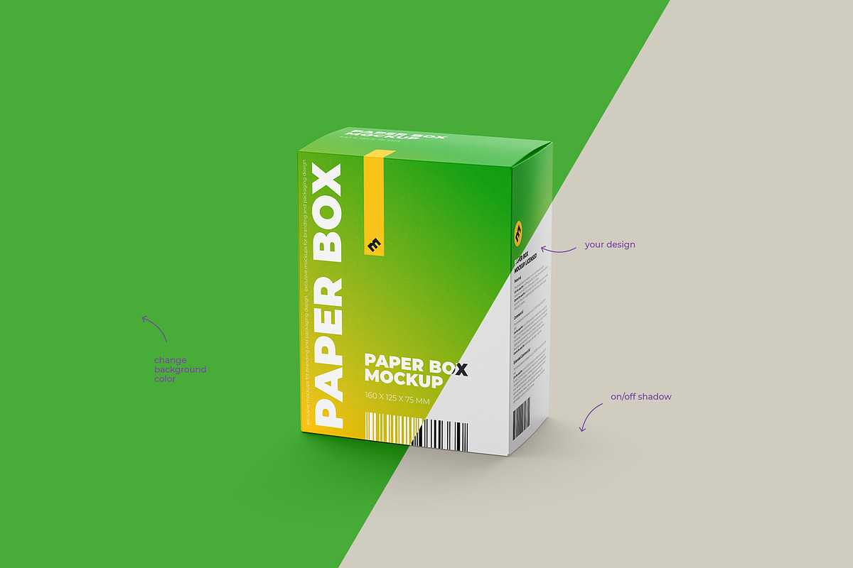 Paper Box Mockup 160x125x75, a Packaging Mockup by easymock (Photo 5 of 11)