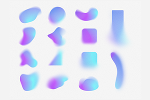 Grainy Mesh Gradient Shapes PNG