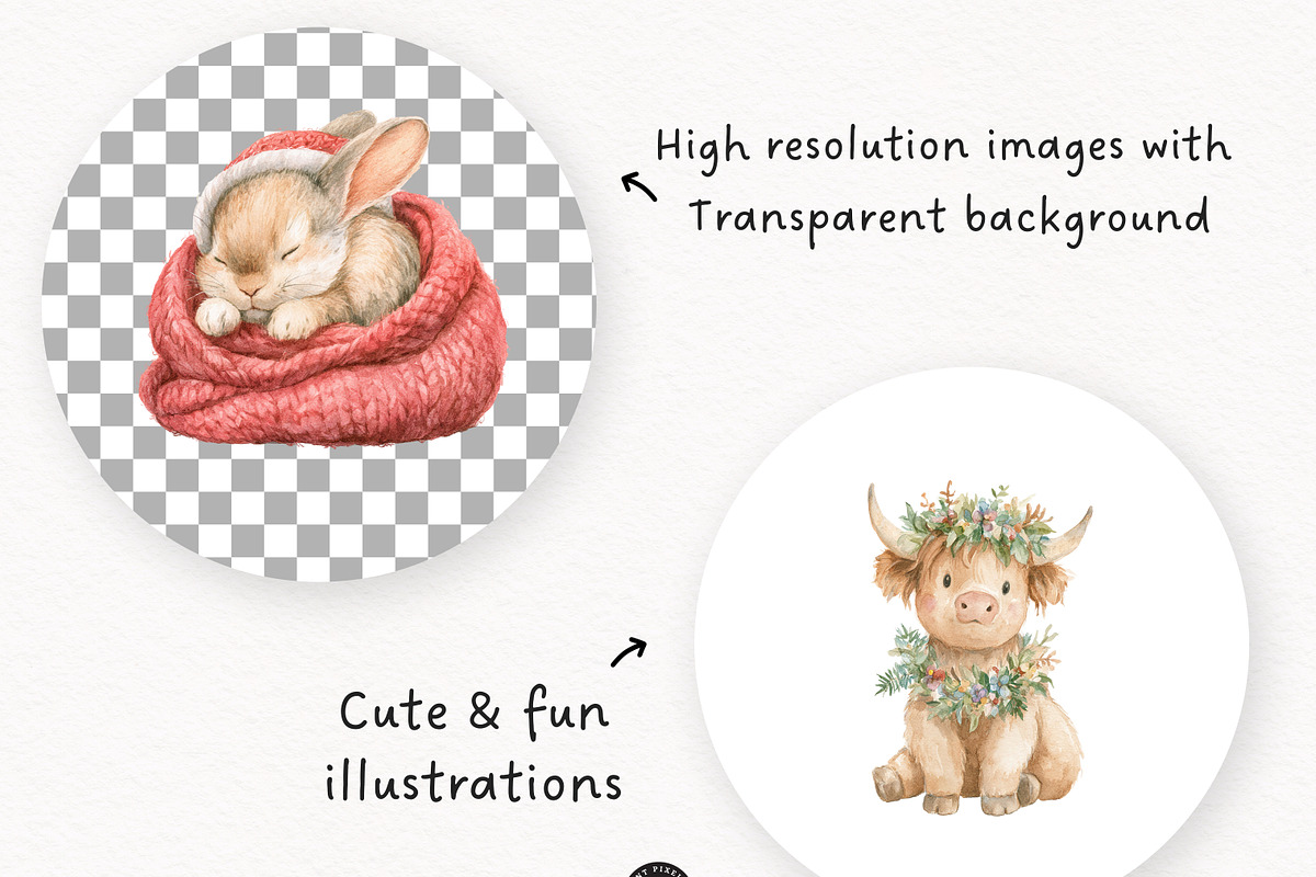 Vintage Christmas Atelier Clipart, an Animal Illustration by PaintPixelCo (Photo 9 of 16)