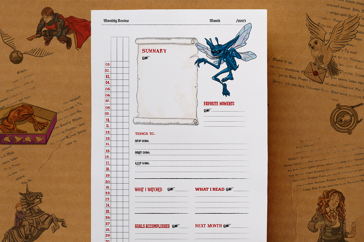 Harry Potter Monthly Review Journal, a Templates & Theme by SizenS