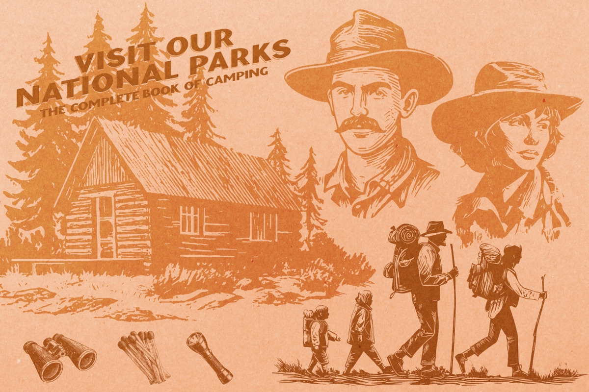 Vintage Outdoor Camping illustration, an Object Illustration by Nocturnal Wolf (Photo 3 of 18)