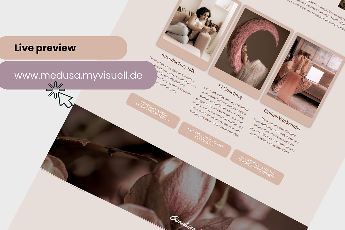 Feminine Wordpress theme Coach, a WordPress Template by myvisuell.de Webdesign (Photo 7 of 10)