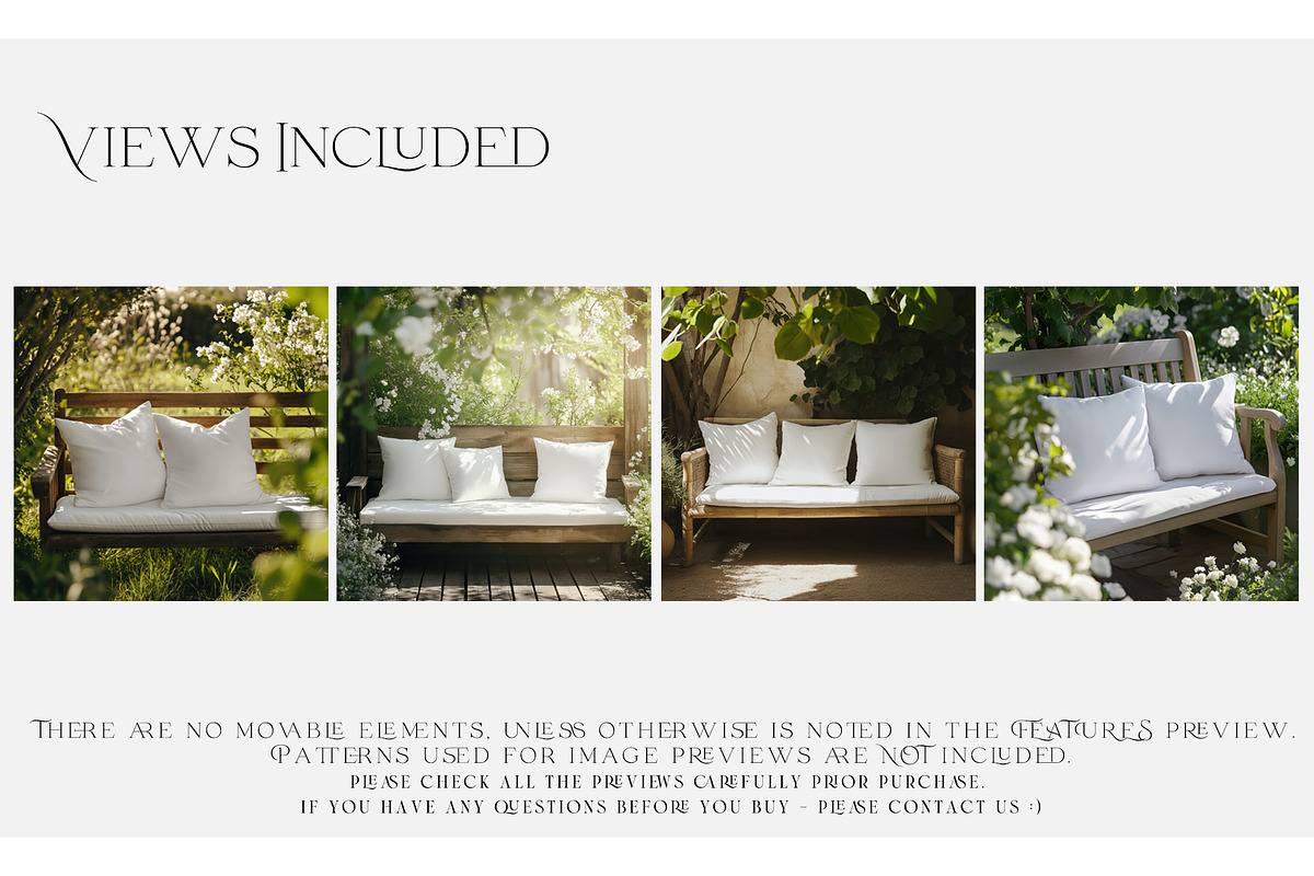 Outdoor Pillows & Bench Cushions, a Mockup by mock-ups (Photo 2 of 14)