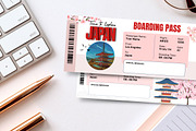 Japan Trip Gift Ticket Template, a Templates & Theme by Snapybiz (Thumbnail 1 of 10)