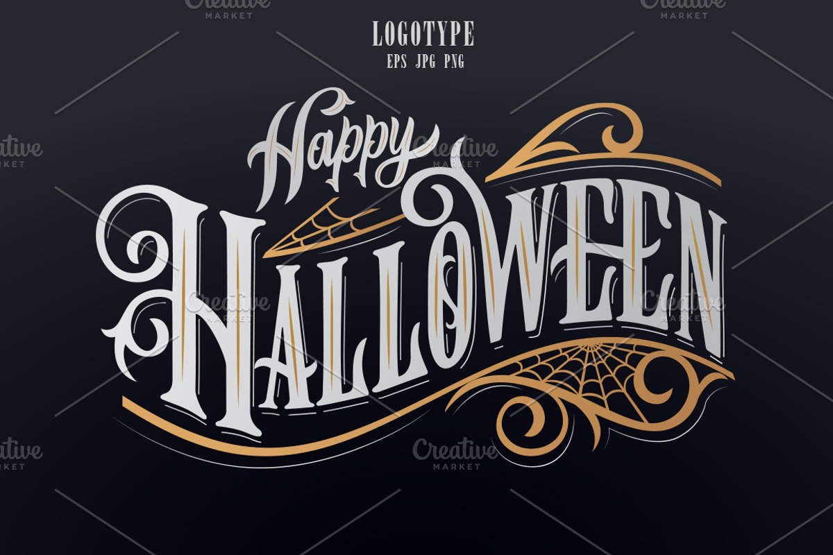 Happy Halloween logotype, a Poster Template by Anna's Lettering (Photo 1 of 3)