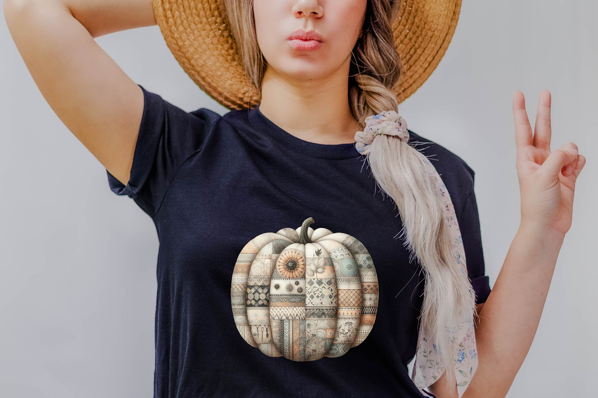 Autumn Patchwork Pumpkin Sublimatio, an Illustration by SVGArt (Photo 5 of 8)