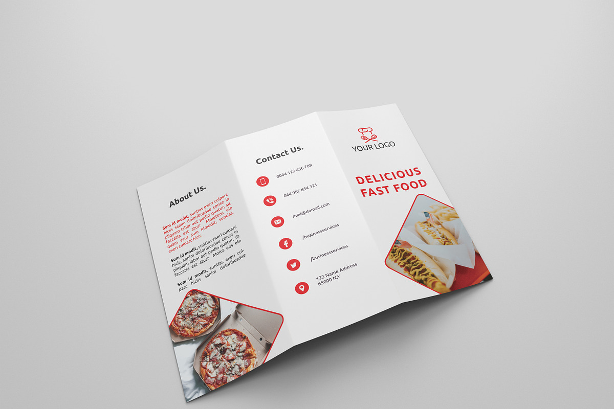 6 Fast Food Tri-fold Brochures, a Brochure Template by Creatricks (Photo 4 of 13)